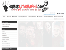Tablet Screenshot of horrorautographs.com